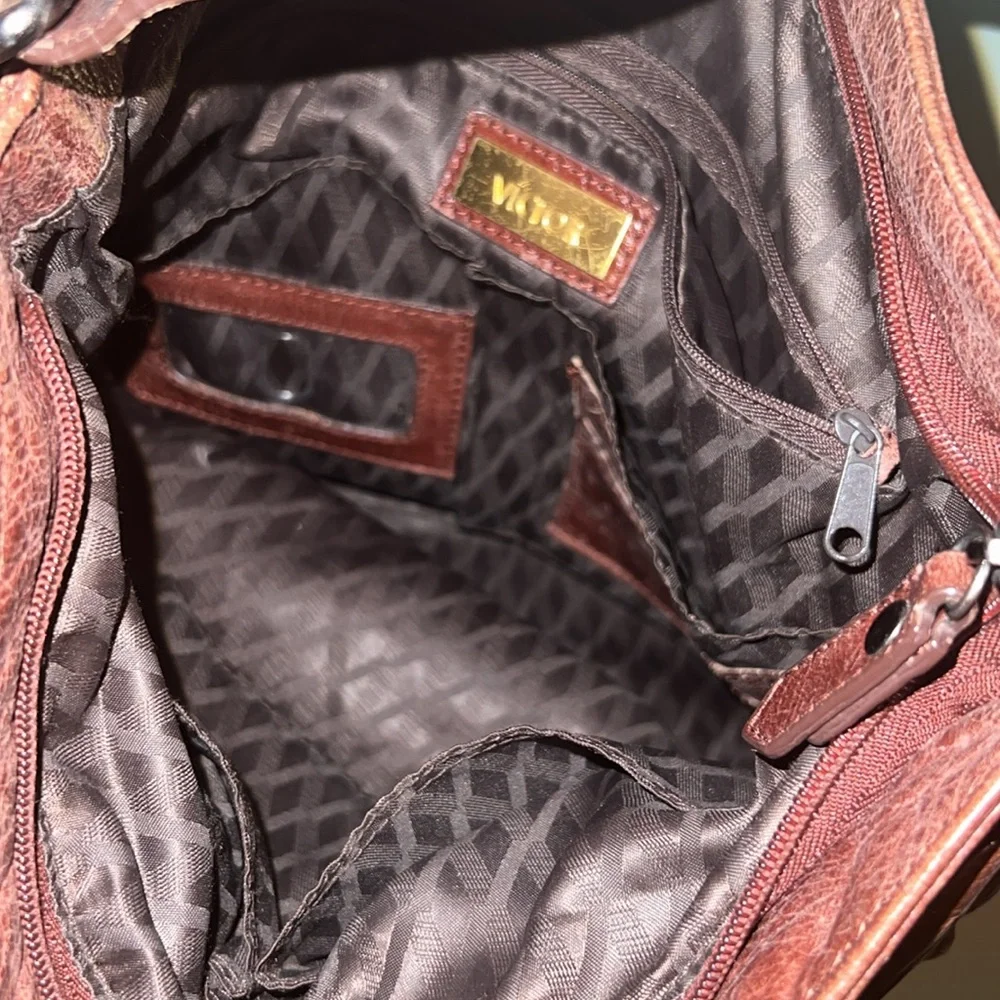 Victor vintage shoulder bag, leather soft rich brown